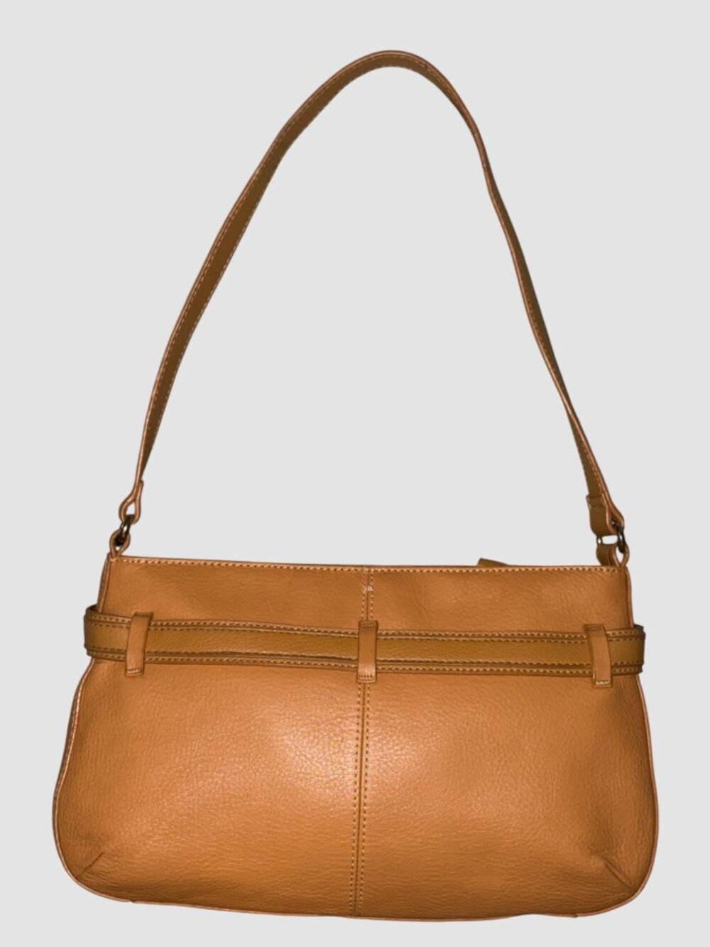 The Sak Shoulder Bag Tan Pebbled Leather Silver Ring Tassel Accents Top Zip Boho - Picture 5 of 9